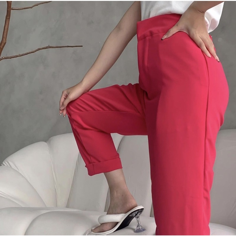 CLARA ANKLE PANTS PREMIUM KOREA - LONG PANTS - CELANA  KERJA PANJANG FORMAL WANITA - FLOWY PANTS - CELANA BAHAN - CELANA CASUAL - HADIAH ATAU KADO ULTAH CEWEK