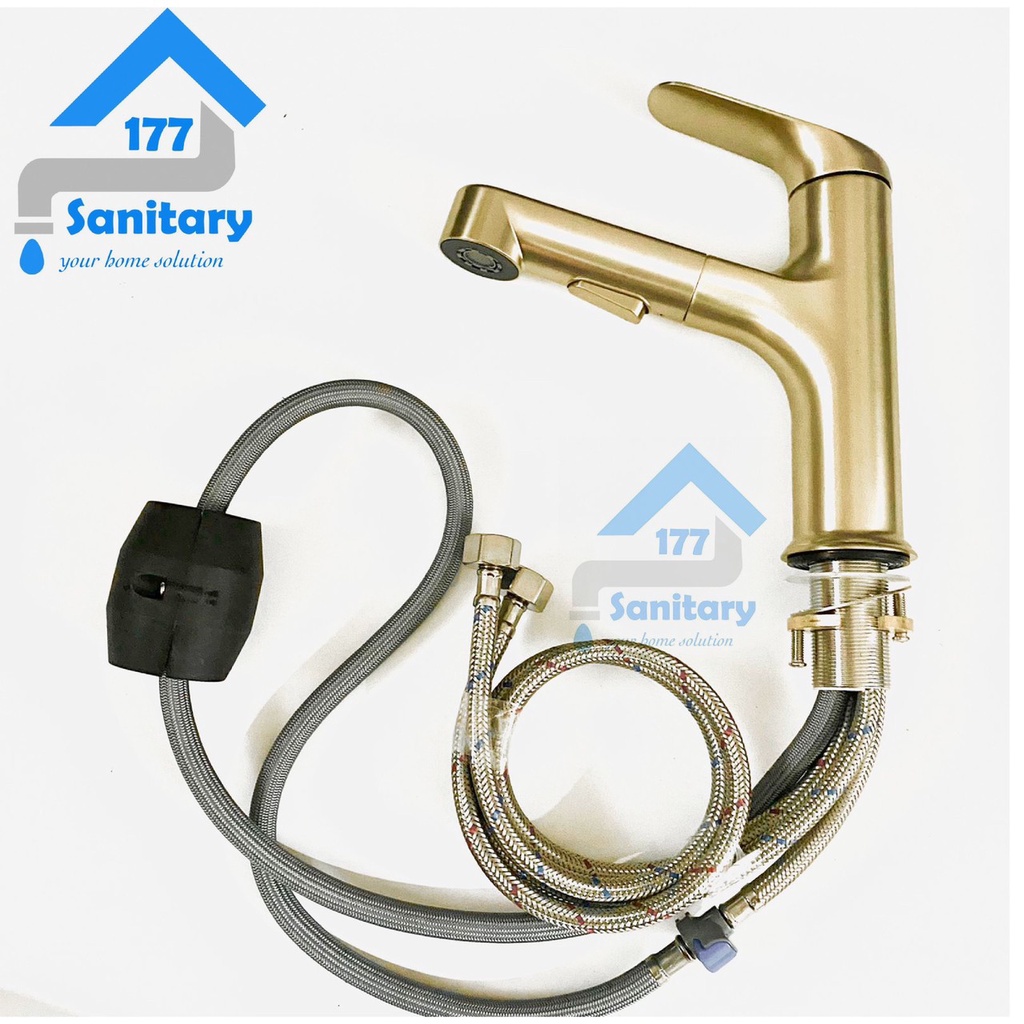 Kran Wastafel Kuningan Panas Dingin GOLD 424B-Keran air bisa untuk cuci piring sink tarik brass emas kuning tebal tebel basin faucet hot cold