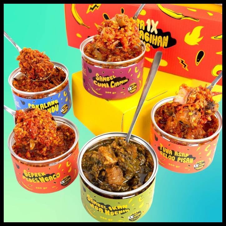 

Sambal Eatsambel Set Isi 5 Varian Sambel Cakalang Cumi Geprek Tuna Ijo