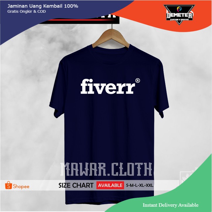 Kaos / Baju Fiverr Logo Murah New - Mawar.Cloth