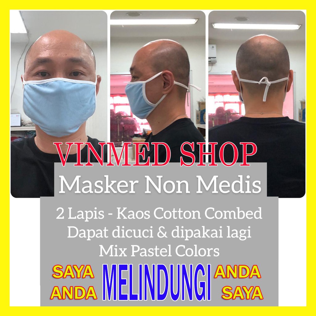 Masker non medis Bahan Kaos Cotton Combed bisa dicuci