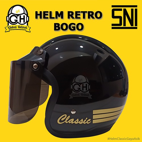 Helm Bogo Classic Helm Wanita Dewasa Warna Terkini Retro SNI Helm Arc Helm Jadul