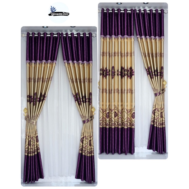 Gorden TebalJendendela Pintu Bahan Blackout Bunga Glossy Kain 100 super Tebal Dan Halus Model Semokring 12 Ring Poni Tempel Minimalis