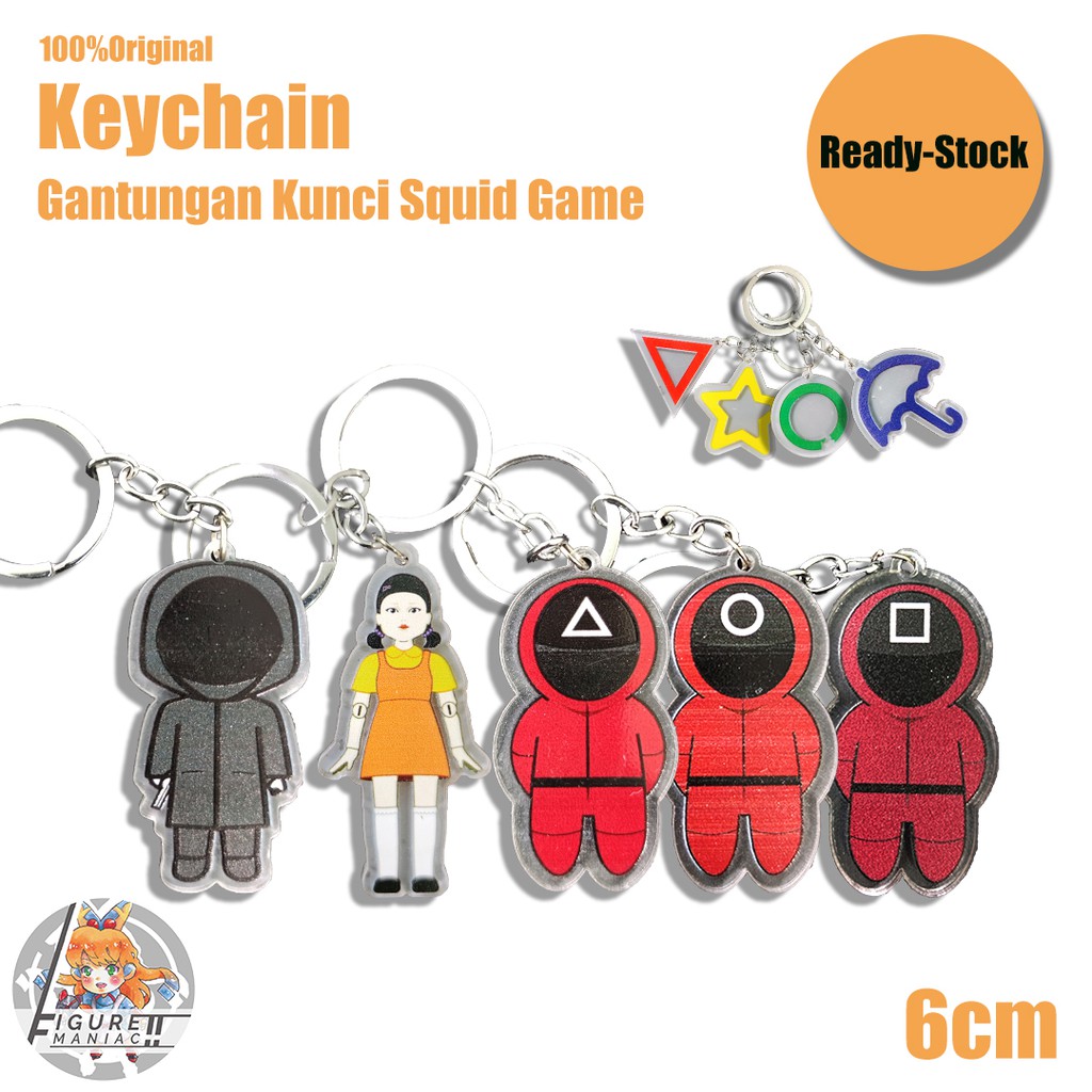 Gantungan Kunci Figure Squid Game Film Korea Murah Ready Stock Seri 3 Robot Girl Front Man Soldier