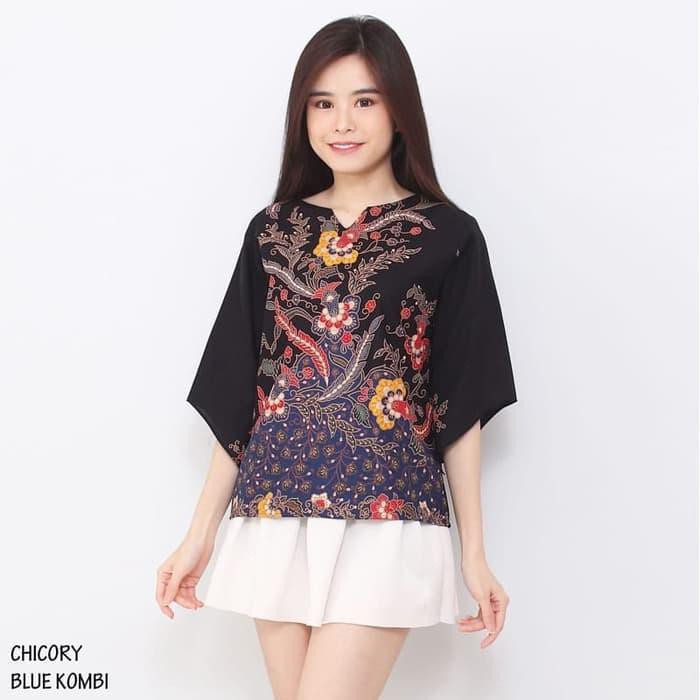CHICORY TOP - Atasan Batik Blouse Batik Modern Wanita Cheongsam Premiu - Merah