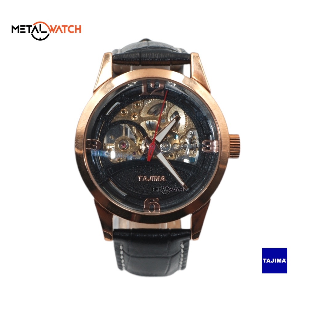 Jam Tangan Pria Original Tajima Automatic/Otomatis 1884 Strap/Tali Kulit