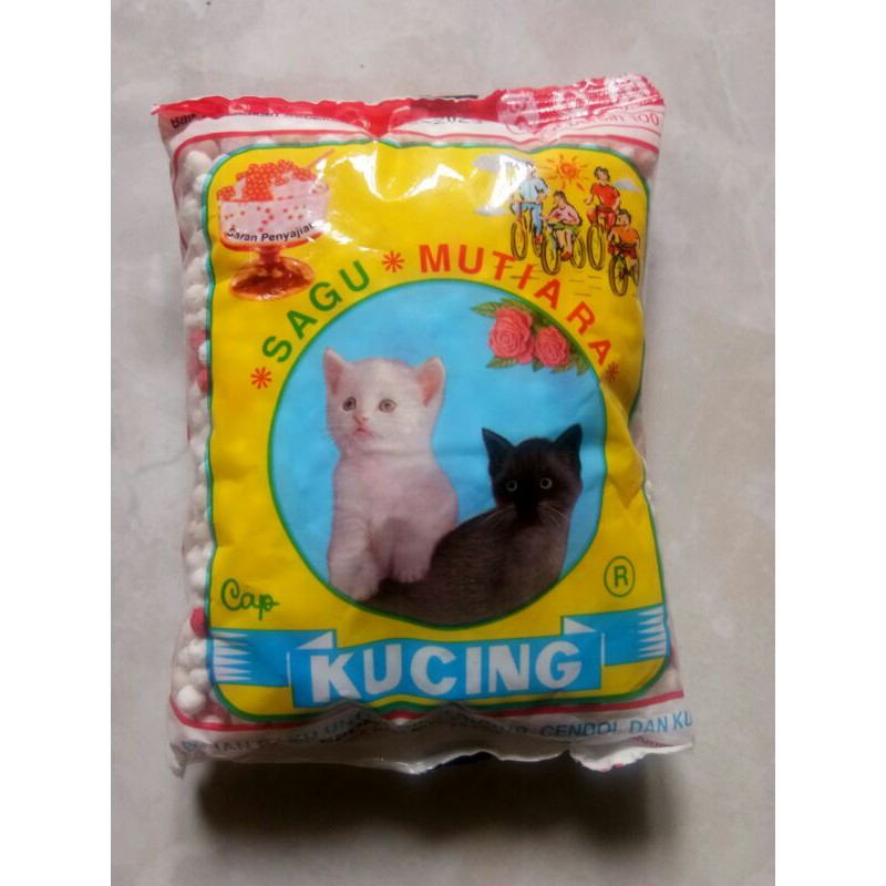 

Sagu mutiara cap kucing bahan untuk bikin bubur cendol kue