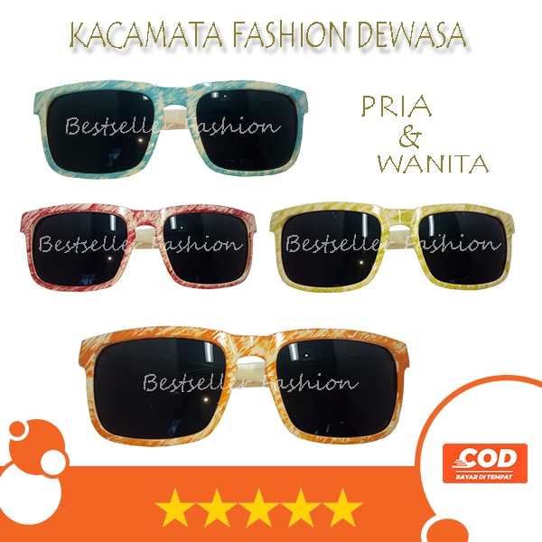 KACAMATA HITAM FASHION AKSESORIS PRIA WANITA ANTI SILAU KACA MATA GAYA ANTI UV OUTDOOR FRAME TIEDYE KEREN