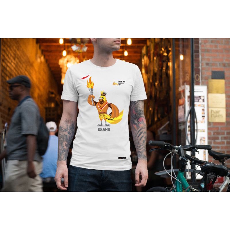 KAOSOLAHRAGA-MASKOT DRAWA PON PAPUA-COTTON COMBAD 30S