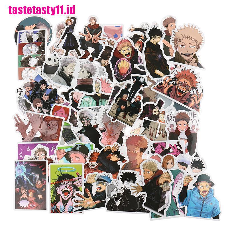 50 Pcs Stiker Desain Anime Jujutsu Kaisen Untuk Gitar / Laptop / Koper