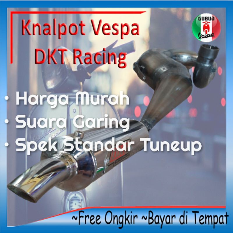 Knalpot Vespa Racing DRC Buang Kanan Panjang Knalpot Racing Vespa Super Sprint PS Px Exclusive Excel