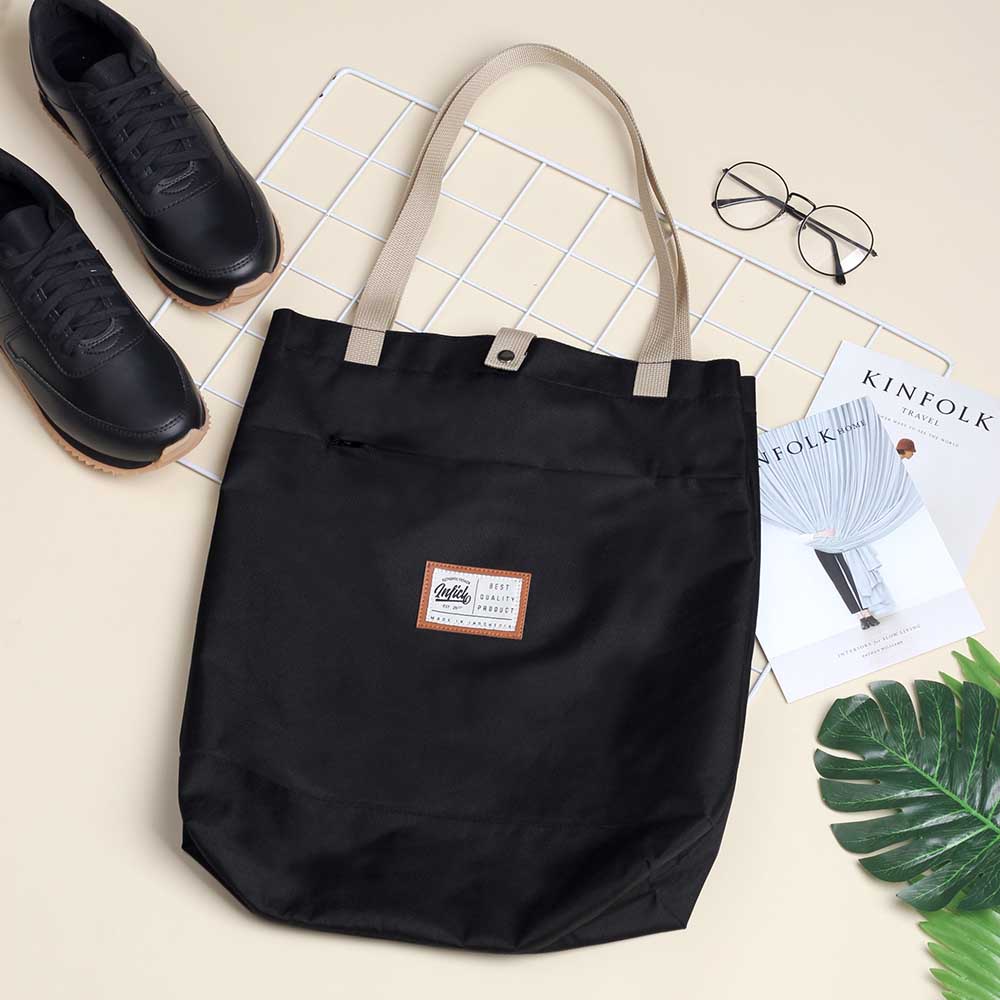 Toko Thabita Tote Bag Cordura Kantor Polos Premium Tebal Totebag Laptop Wanita