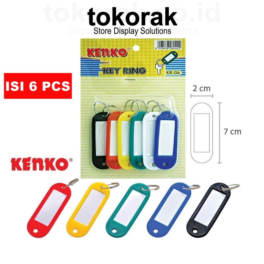 GANTUNGAN KUNCI KEY RING KR-06 KENKO - GANTUNGAN LABEL WARNA