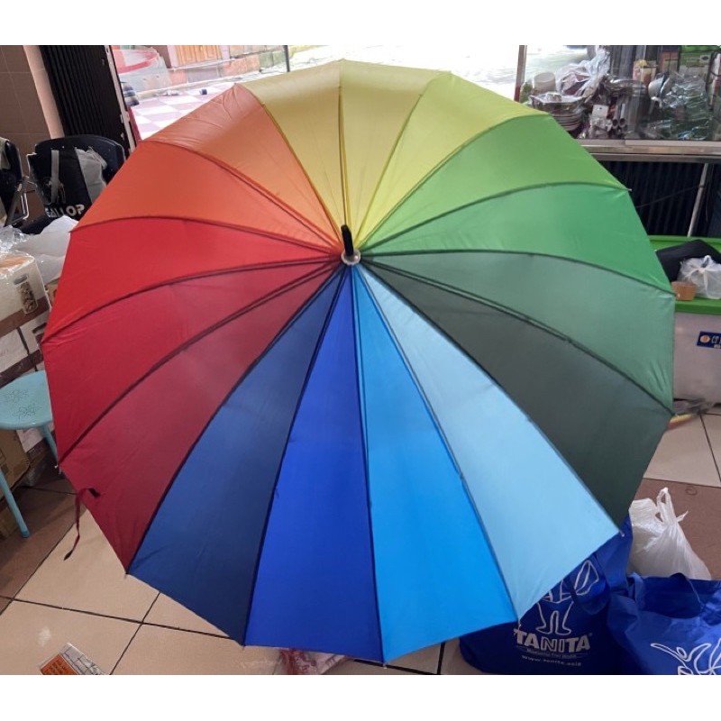 Payung Lipat Jumbo warna pelangi / golf Umbrella jumbo size