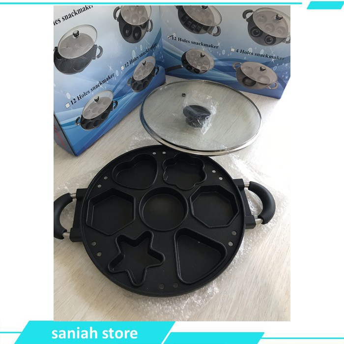 Wajan Cetakan kue Motif Bintang 7 Lubang HOLES Cetakan Kue lumpur cubit cake teflon Anti Lengket