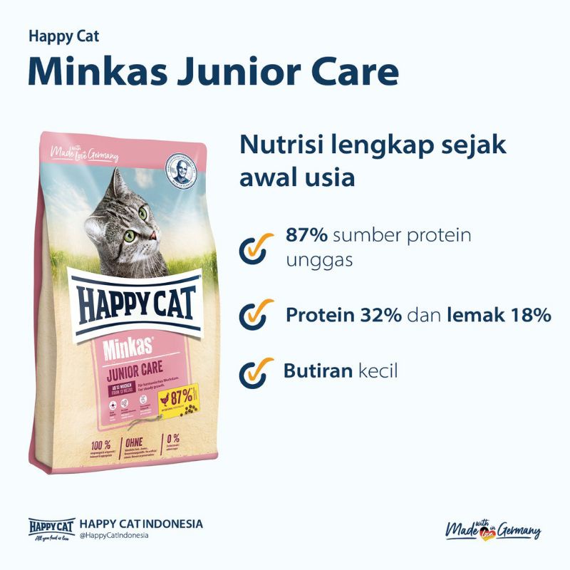 Happy Cat Minkas Junior Care 10kg / Cat Food Makanan Kucing Anakan Junior