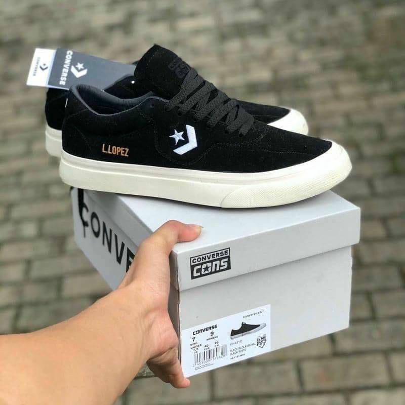 SEPATU PRIA CONVERSE LOUIE LOPEZ PRO BLACK WHITES