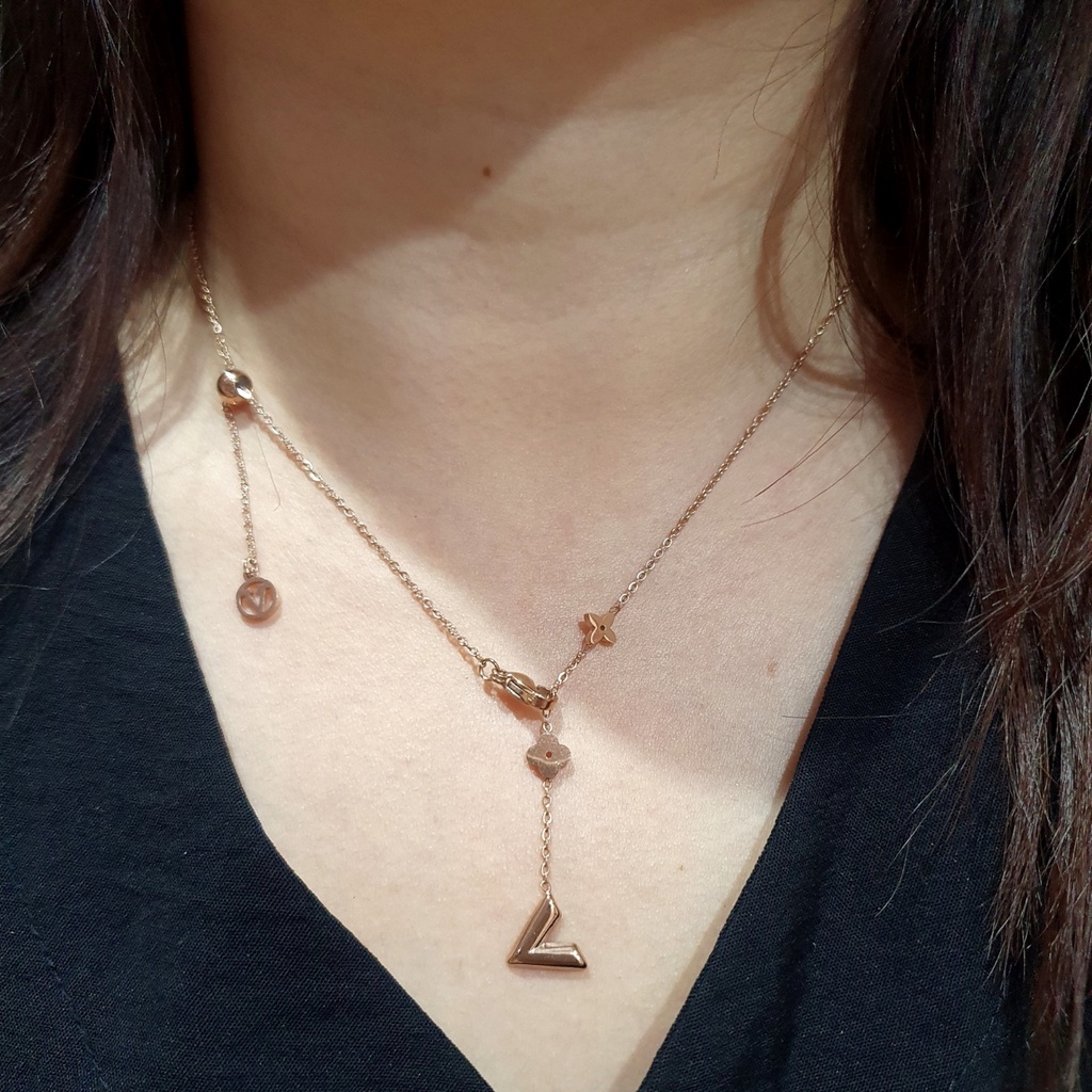 Kalung Titanium Asli Rantai Motif elv Stainless steel Ori Anti karat Necklace Branded Band TN-060