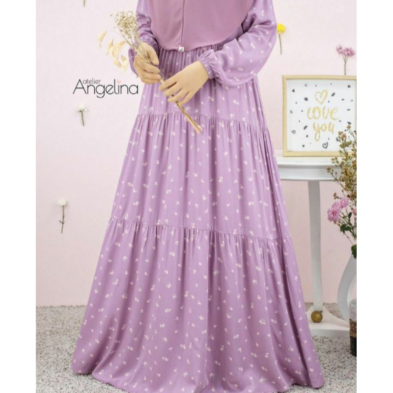 Atelier Angel Angelina Bella Dress Tiny Rose Dusty Purple Size XL Paris Viscose April 2021