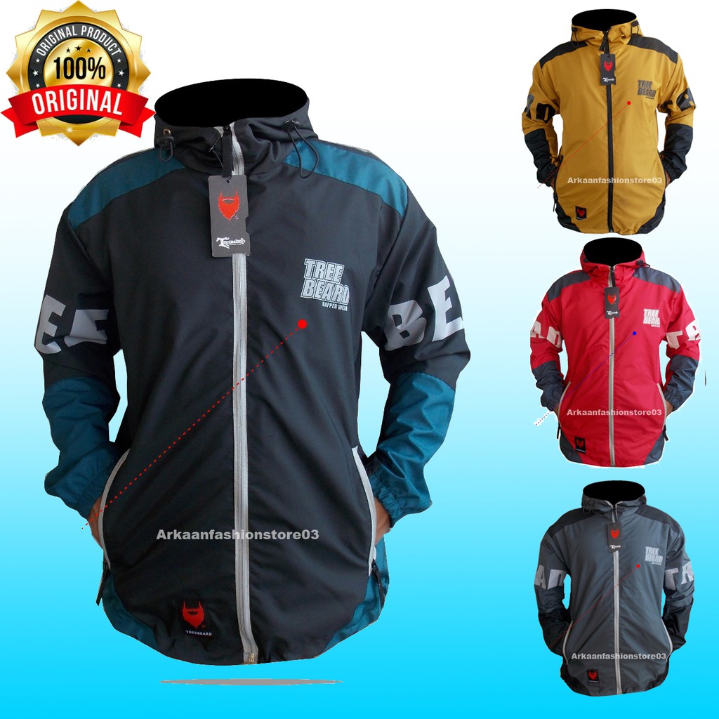 [ BISA COD ] AKN - JAKET HOODIE PRIA / JAKET OUTDOOR GUNUNG RAPPERWEAR SEMI WATERPROOF ANTI AIR ORIGINAL TREEBEARD !!