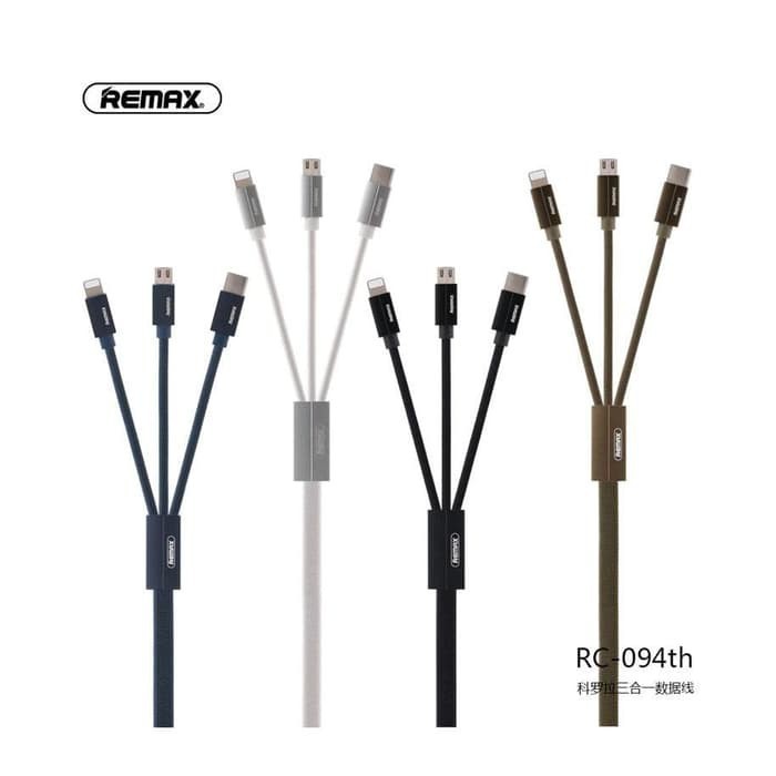 Remax Kerolla 3 in 1 RC-094th Data Cable for Lightning/Micro/Type-C