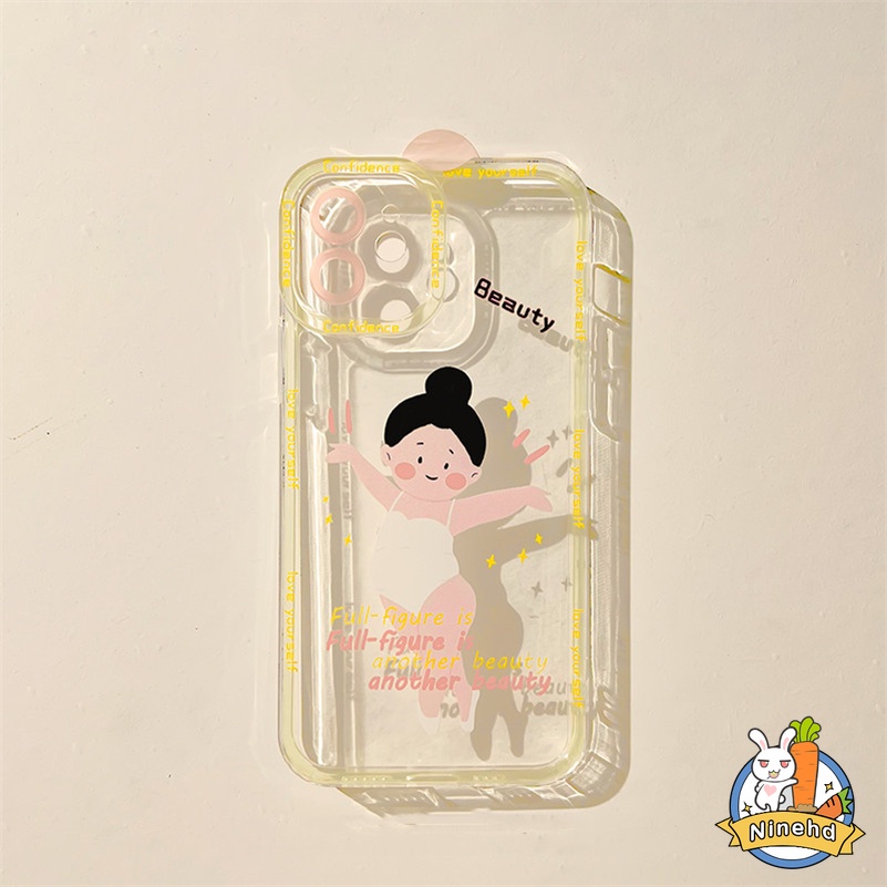 Soft Case Silikon Transparan Motif Gadis Lucu Untuk Compatible for iPhone 14 13 12 11 Pro Max X Xr Xs Max SE 8 7 6 6s Plus Cute Girl Clear Phone Case Soft Silicone Shockproof Phone Cover