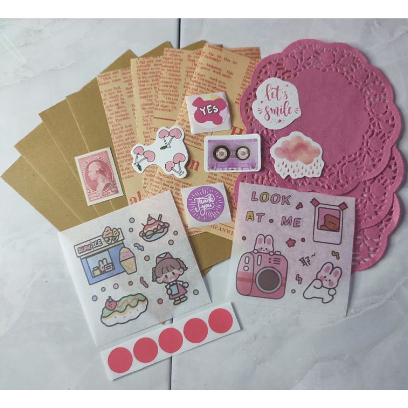 

Mini journal kit bujo pink/red