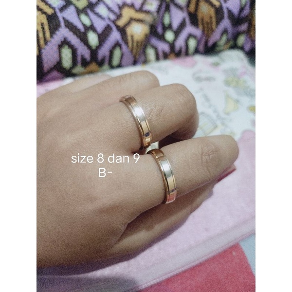 cincin Pernikahan / Tunangan Emas SWASA Polos ANTI LUNTUR PUTIH (KUNING SELAMANYA) Persis Emas asli