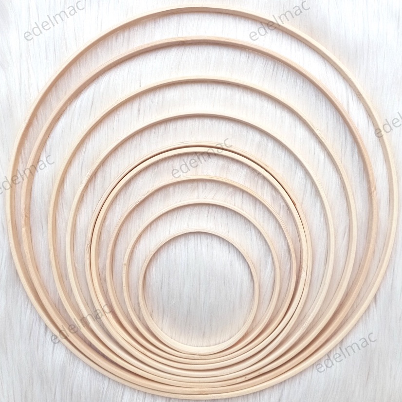 Ring Bambu Bamboo | Wooden Circle Round Dreams Catcher Home Decor | Diy Flower Hoop Decor | Garden P