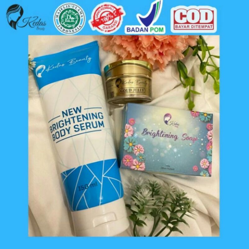 Paket Hemat 3in1 Kedas Beauty Sabun + Gold jelly + Body serum Original BPOM