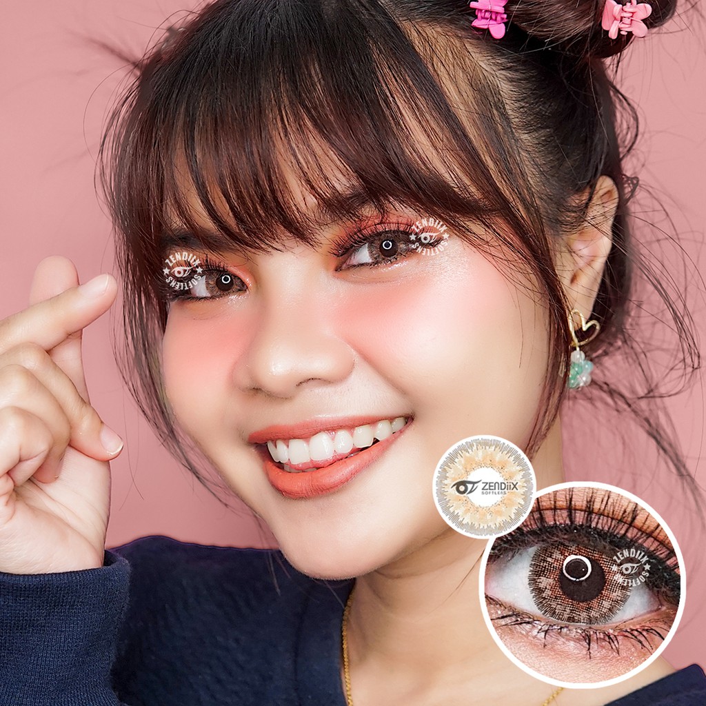 Softlens ANUNA Warna BROWN Normal Beda Minus