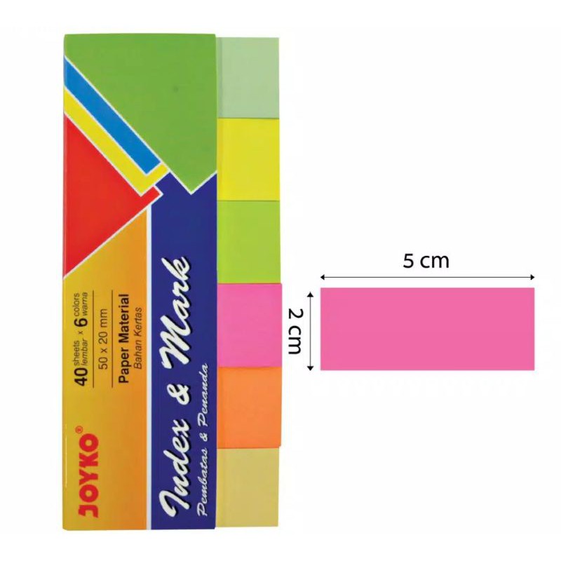 Sticky Note Memo Tempel Stripe Index Note Isi 6 Warna Joyko IM-36