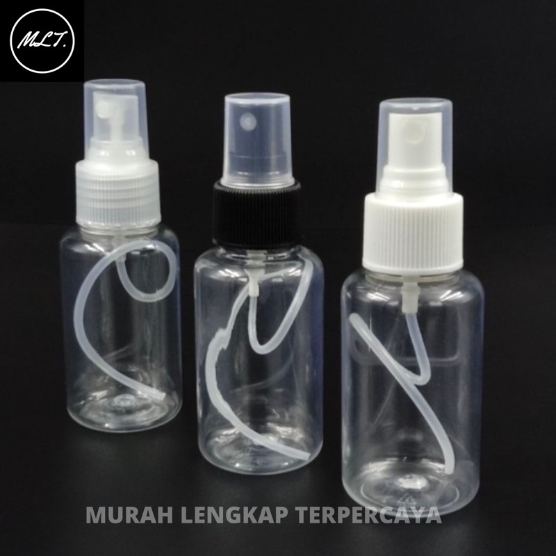 BOTOL SPRAY 60 ML TUBULAR PUTIH NATURAL HITAM BOTOL SPRAYER HAND SANITIZER SEMPROT SPRAY