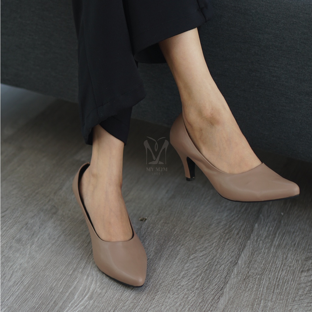 Mym2m Sepatu Kerja Wanita Heels Pantofel Wanita 5 cm Aleechia