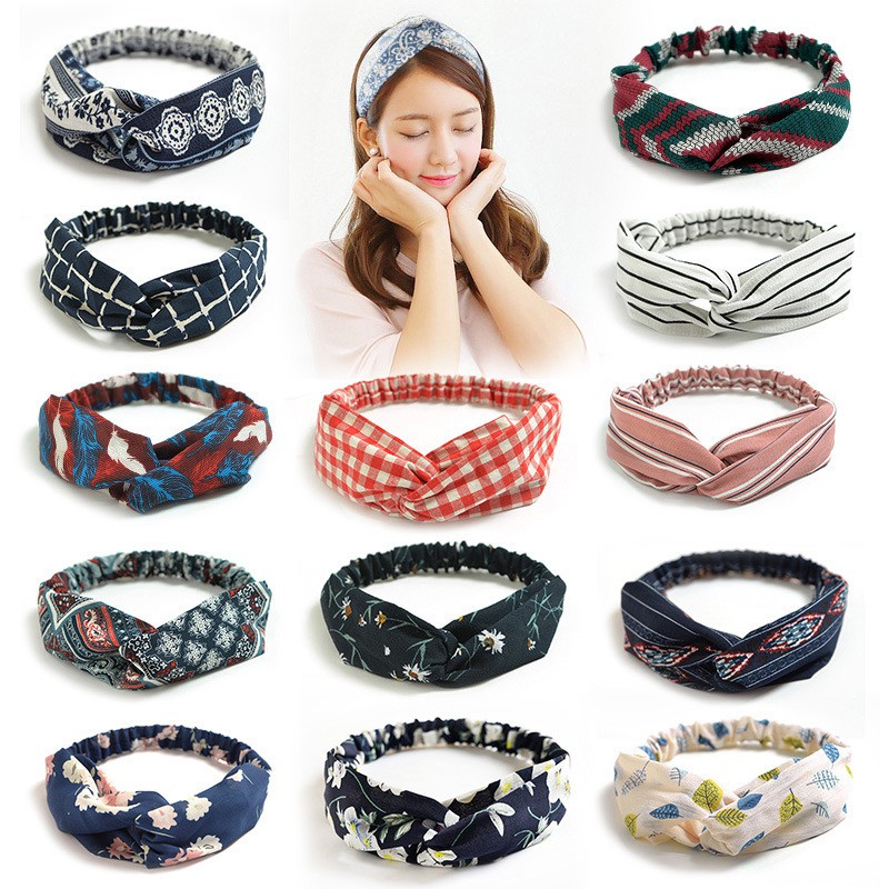 PILIH MOTIF PREMIUM BANDANA SIMPUL TWIST ELASTIS ALA KOREA WANITA / BANDA KOREA BERMOTIF