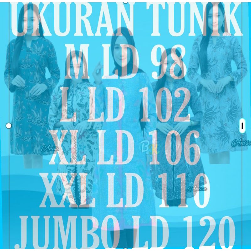 Tunik Batik Wanita Modern Terbaru JUMBO M L XL XXL Atasan Batik Wanita Seragam Murah-1