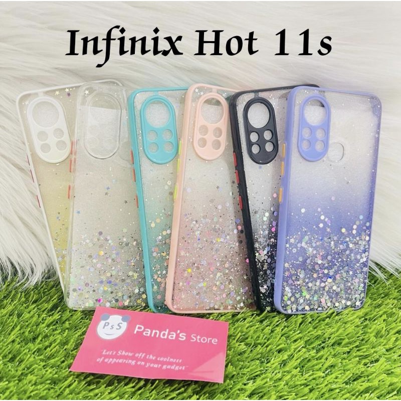 Glitter Case Infinix Hot 11s Funny Color Dengan Pelindung Kamera (PsS)