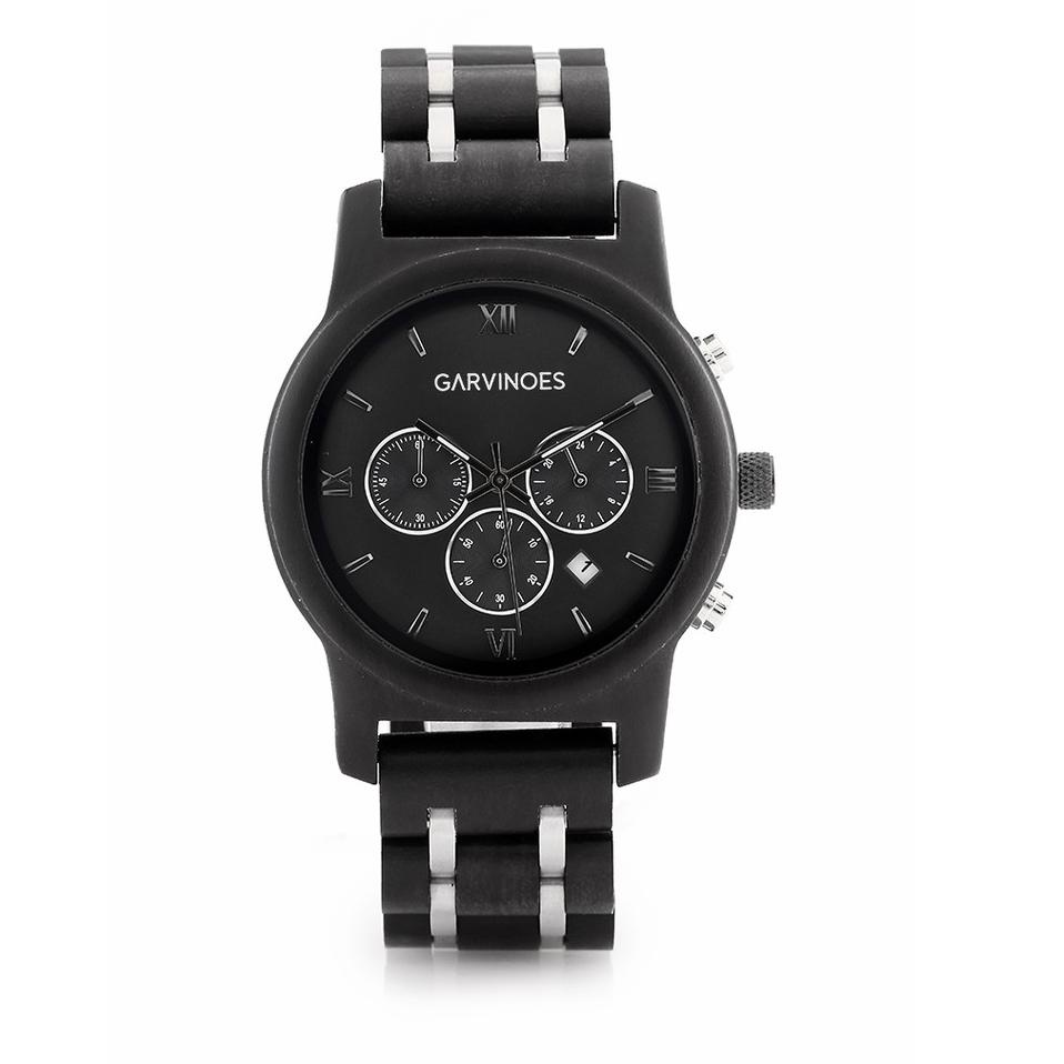 Keluaran Terbaru.. GARVINOES Eboni Series Jam Tangan Kayu Pria 43 mm