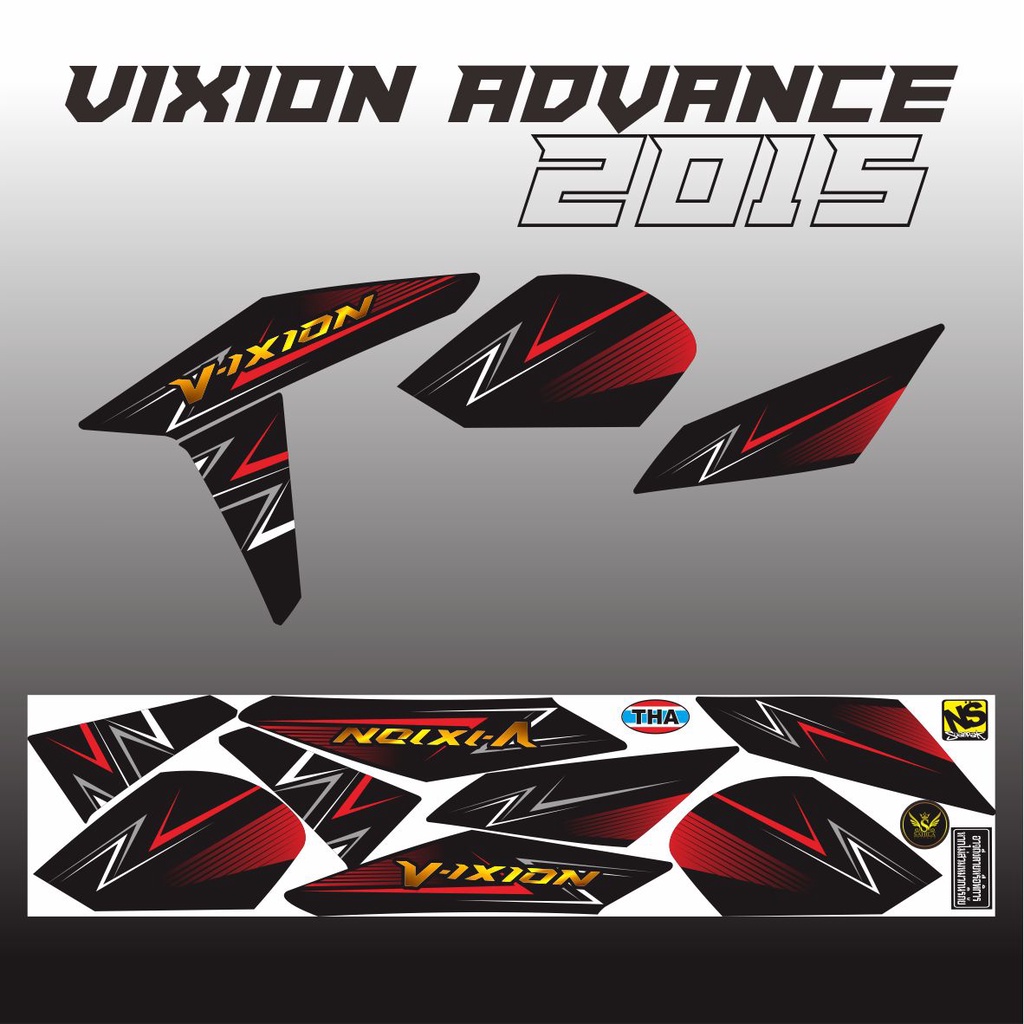 STICKER STRIPING BODY VIXION ADVANCE 2015 NVA YAMAHA VIXION MERAH
