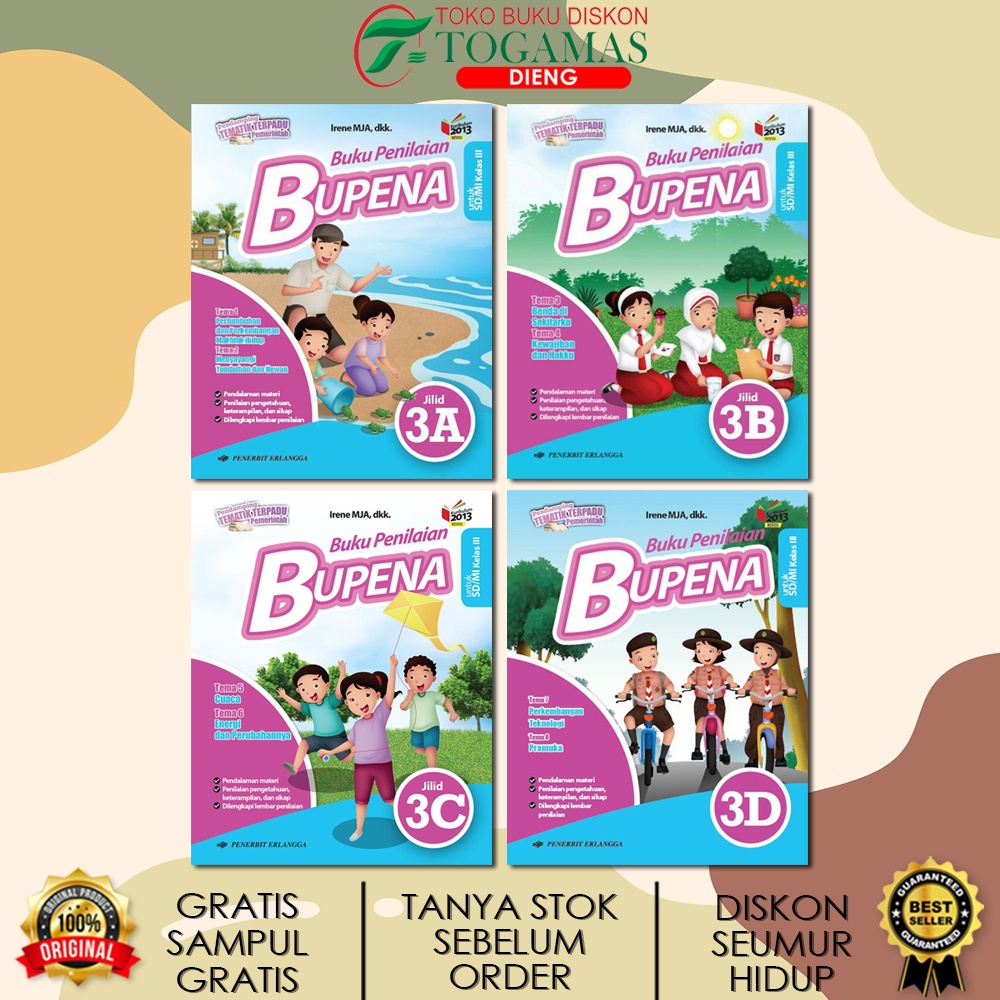 BUPENA SD KELAS 3 BUKU PENILAIAN K13 (TEMA A, B, C, D,) KARYA IRENE MJA DKK