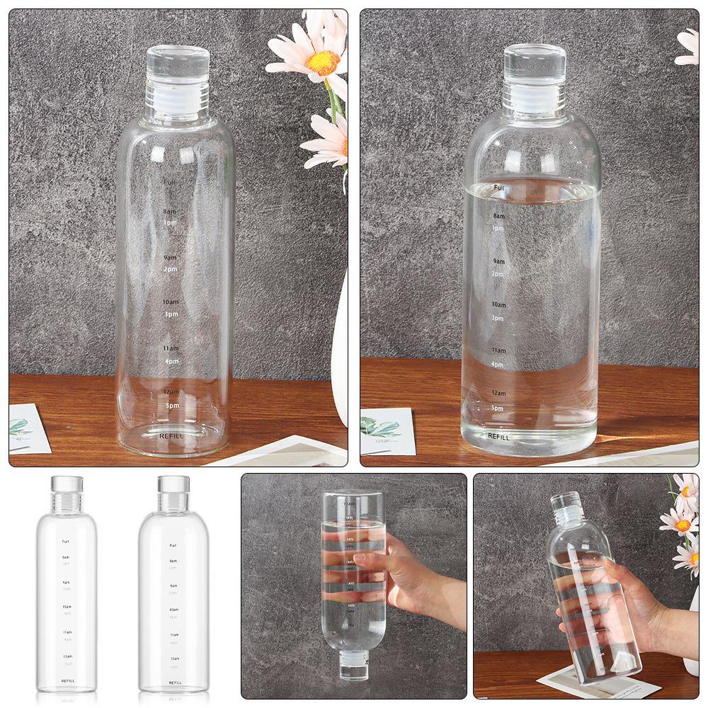 Preva 500ML/750ML Botol Air Kaca Jus Susu Outdoor Fitness Transparan