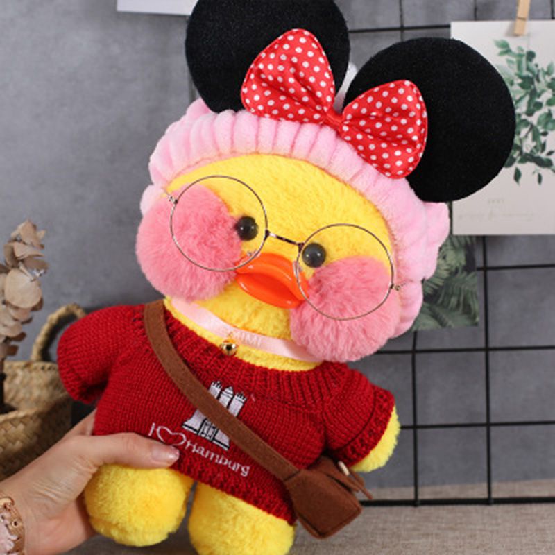 30cm Lalafanfan Cafe Mimi Yellow Duck Stuffed Soft Kawaii Duck Doll Animal Pillow kids gift