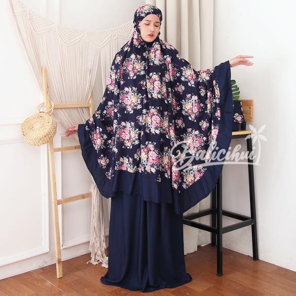 Balicihui Mukena Nadia Navy 2 Mukena Bali Jumbo Mukena Bali Dewasa by Balicihui