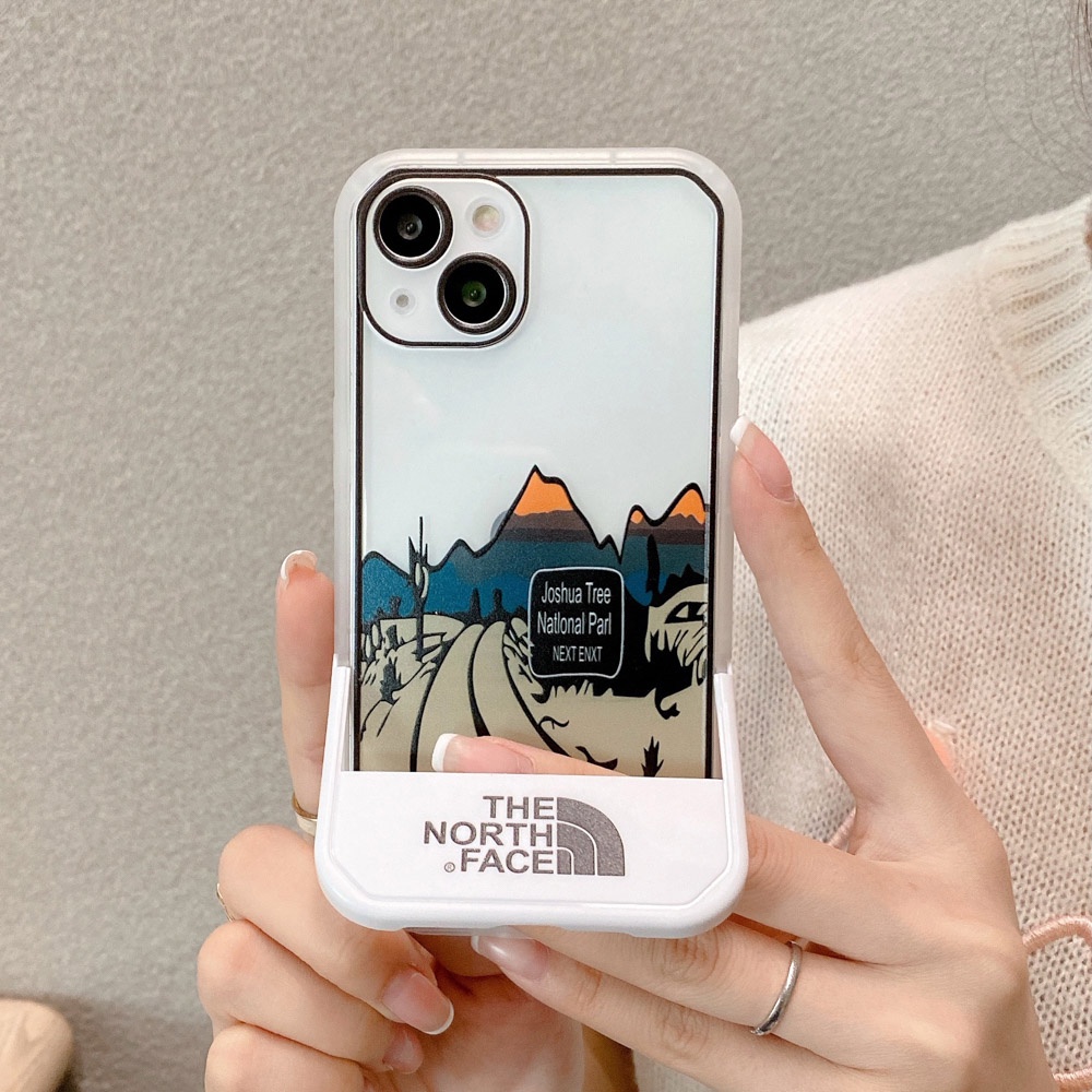 Casing Soft Case iPhone 13 Pro Max X XS Max XR 11 Pro Max 12 Pro Max Motif Kartun The North Face