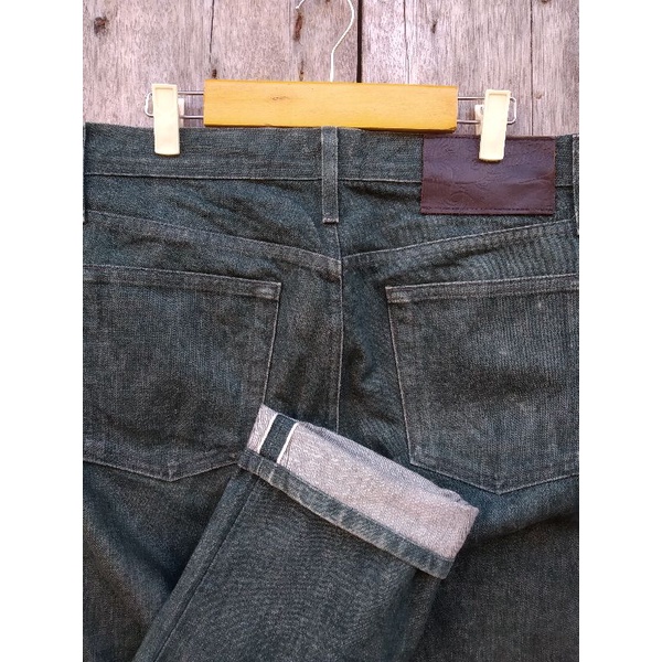 naked famous green selvedge denim second original preloved