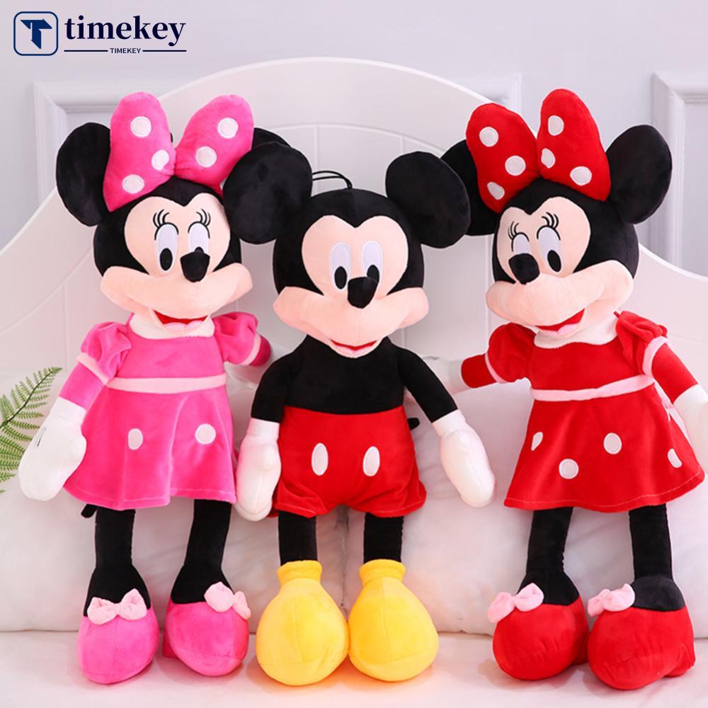 Timekey Mainan Boneka Stuffed Plush Mickey Minnie Mouse 35cm Untuk Hadiah Natalulang Tahun Anak Perempuan C8U6