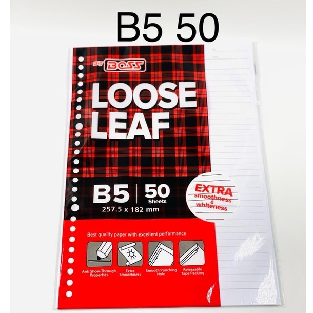 

LOOSE LEAF BIG BOSS B5 50 / Isi Kertas File Binder Big Boss B5 50 Lembar
