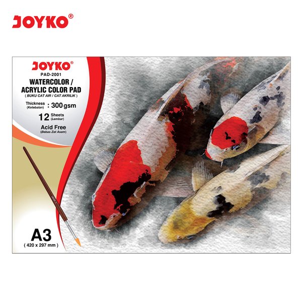 

Watercolor Pad Buku Cat Air Akrilik Joyko Pad-2001 A3 300 gsm 12Sheets