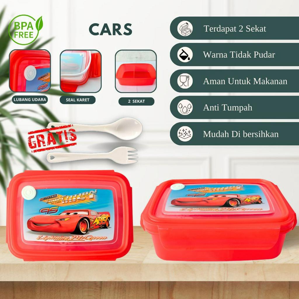 LUNCH BOX ANAK TEMPAT MAKAN 2 SKAT GRATIS GARPU