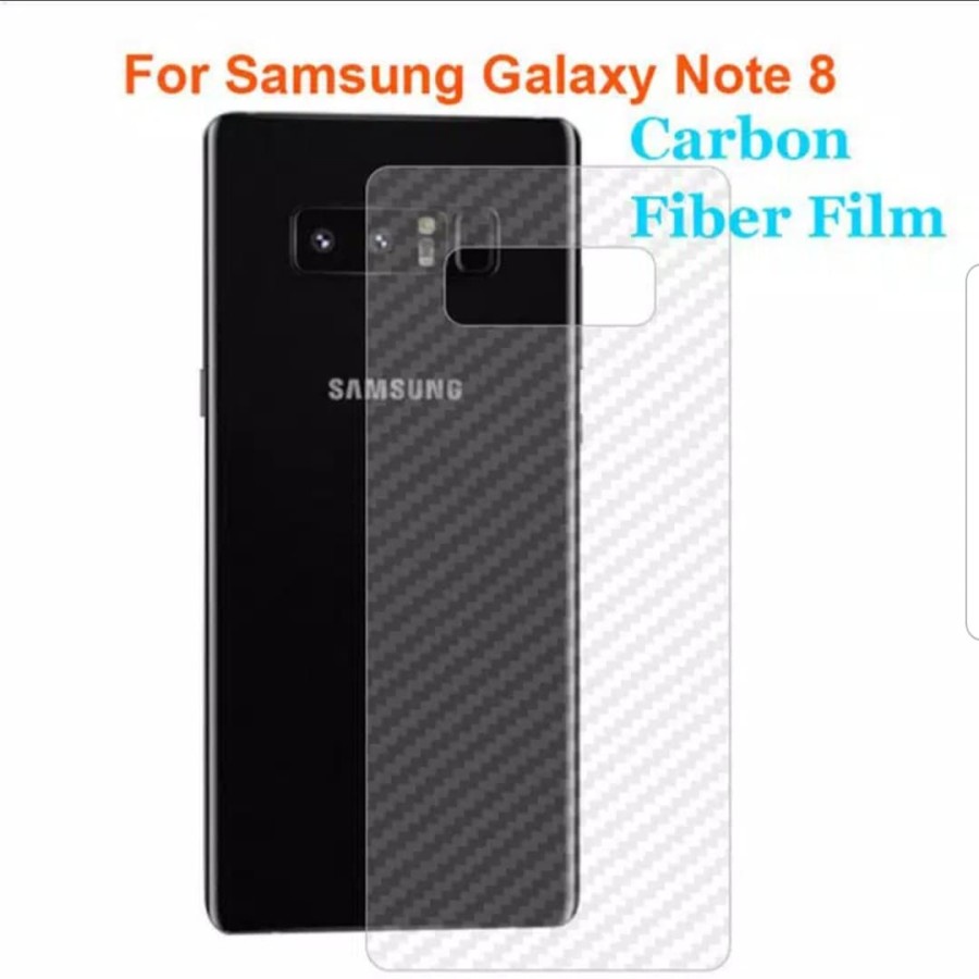 SAMSUNG NOTE 5 NOTE 8 NOTE 9 ANTI GORES BELAKANG SKIN KARBON MOTIF GARSKIN CARBON ANTI JAMUR TRANSPARAN SAMSUNG NOTE 8 SAMSUNG NOTE 9